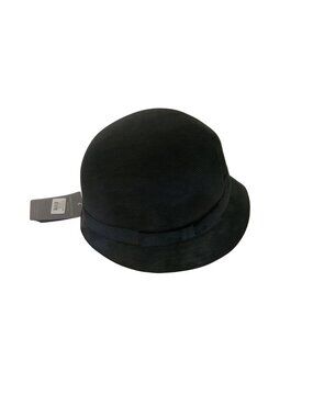 Angela & William Black Cloche Hat With Ribbon Trim